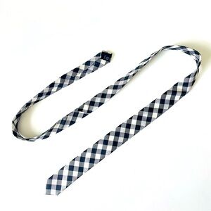 Express, Men's Checkered Plaid Tie 100% Silk, Black & White Pattern
